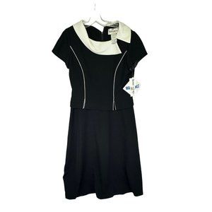 Danny & Nicole  Ladies  Sz 12 One Piece‎ Long Dress Black & White VTG NWT